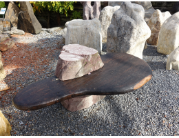 Gartenbänke-Holz - Findling 1302